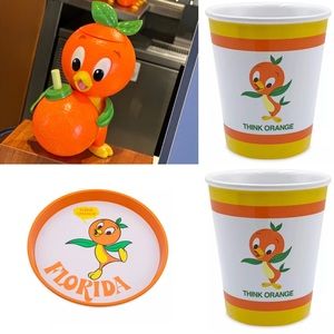 Orange Bird Sipper,  2 Orange Bird Cups and Tray